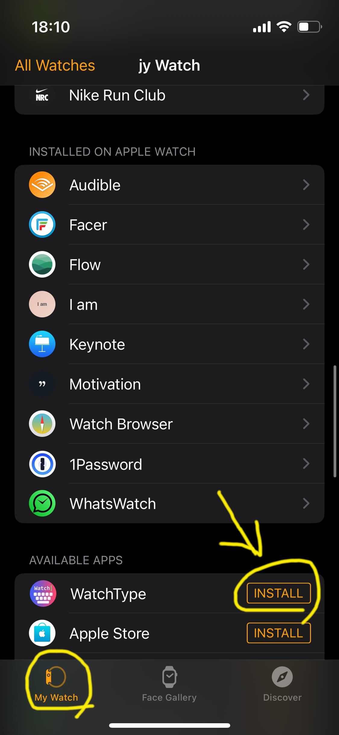 Install WatchType manually